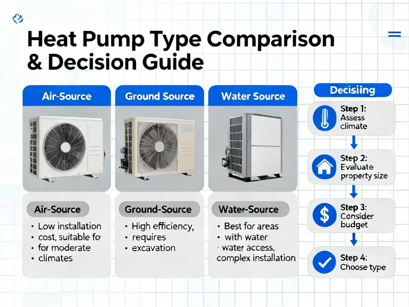 Différents types de pompes à chaleur